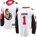 Ottawa Senators #1 Mike Condon Fanatics Branded White Away Breakaway NHL Jersey