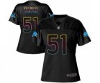 Women Detroit Lions #51 Jahlani Tavai Game Black Fashion Football Jersey