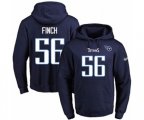 Tennessee Titans #56 Sharif Finch Navy Blue Name & Number Pullover Hoodie