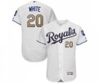Kansas City Royals #20 Frank White White Home Flex Base Authentic Baseball Jersey