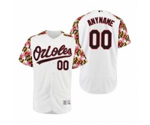 Baltimore Orioles Custom White Turn Back the Clock Maryland Day Jersey