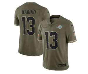 Miami Dolphins #13 Dan Marino 2022 Olive Salute To Service Limited Stitched Jersey