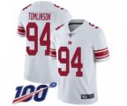 New York Giants #94 Dalvin Tomlinson White Vapor Untouchable Limited Player 100th Season Football Jersey