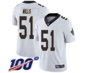 New Orleans Saints #51 Sam Mills White Vapor Untouchable Limited Player 100th Season Football Jersey