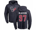 Houston Texans #97 Angelo Blackson Navy Blue Name & Number Logo Pullover Hoodie