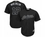 Cleveland Indians #12 Francisco Lindor Mr. Smile Authentic Black 2019 Players Weekend Baseball Jersey