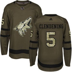 Arizona Coyotes #5 Adam Clendening Premier Green Salute to Service NHL Jersey