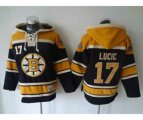 nhl jerseys boston bruins #17 lucic dk.blue-yellow[pullover hooded sweatshirt]