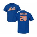 New York Mets #20 Neil Walker Royal Blue Name & Number T-Shirt