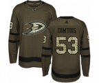 Anaheim Ducks #53 Max Comtois Authentic Green Salute to Service Hockey Jersey