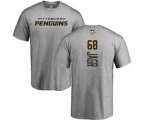 NHL Adidas Pittsburgh Penguins #68 Jaromir Jagr Ash Backer T-Shirt