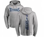 Tennessee Titans #4 Ryan Succop Ash Backer Pullover Hoodie