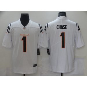 Cincinnati Bengals #1 Ja\'Marr Chase Nike White 2021 NFL Draft First Round Pick Limited Jersey