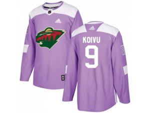 Minnesota Wild #9 Mikko Koivu Purple Authentic Fights Cancer Stitched NHL Jersey