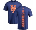 New York Mets #18 Darryl Strawberry Replica Blue Alternate Cool Base Baseball T-Shirt