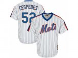New York Mets #52 Yoenis Cespedes Replica White Cooperstown MLB Jersey