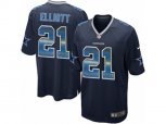 Dallas Cowboys #21 Ezekiel Elliott Limited Navy Blue Strobe NFL Jersey