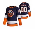New York Islanders Custom Navy Blue 2020-21 Reverse Retro Alternate Hockey Jersey