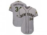 New York Mets #34 Noah Syndergaard Grey Flexbase Authentic Collection 2018 Memorial Day Stitched MLB Jersey