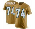 Jacksonville Jaguars #74 Cam Robinson Gold Rush Pride Name & Number T-Shirt