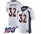 Denver Broncos #32 Andy Janovich White Vapor Untouchable Limited Player 100th Season Football Jersey