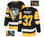 Adidas Pittsburgh Penguins #37 Carter Rowney Authentic Black Fashion Gold NHL Jersey