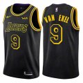 Los Angeles Lakers #9 Nick Van Exel Authentic Black City Edition NBA Jersey