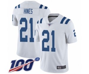Indianapolis Colts #21 Nyheim Hines White Vapor Untouchable Limited Player 100th Season Football Jersey