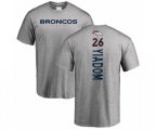 Denver Broncos #26 Isaac Yiadom Ash Backer T-Shirt