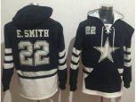 Dallas Cowboys #22 Emmitt Smith Navy Blue White Name & Number Pullover NFL Hoodie
