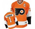 CCM Philadelphia Flyers #1 Bernie Parent Premier Orange Throwback NHL Jersey