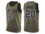 San Antonio Spurs #20 Manu Ginobili Green Salute to Service NBA Swingman Jersey