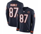Chicago Bears #87 Tom Waddle Limited Navy Blue Therma Long Sleeve NFL Jersey