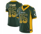 Green Bay Packers #15 Bart Starr Limited Green Rush Drift Fashion NFL Jersey
