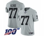 Oakland Raiders #77 Lyle Alzado Limited Silver Inverted Legend 100th Season Football Jersey