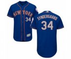 New York Mets #34 Noah Syndergaard Royal Gray Flexbase Authentic Collection MLB Jersey