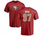 San Francisco 49ers #97 Nick Bosa Red Name & Number Logo T-Shirt