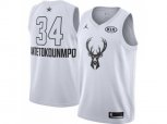 Milwaukee Bucks #34 Giannis Antetokounmpo White NBA Jordan Swingman 2018 All-Star Game Jersey