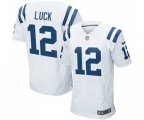 Indianapolis Colts #12 Andrew Luck Elite White Football Jersey