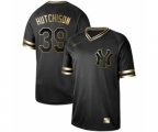 New York Yankees #39 Drew Hutchison Authentic Black Gold Fashion Baseball Jersey