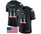 Philadelphia Eagles #11 Carson Wentz Limited Black Rush USA Flag Football Jersey