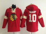 Chicago Blackhawks #10 Patrick Sharp Red-Cream pullover hooded