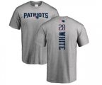 New England Patriots #28 James White Ash Backer T-Shirt