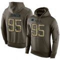 Carolina Panthers #95 Charles Johnson Green Salute To Service Pullover Hoodie