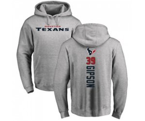 Houston Texans #39 Tashaun Gipson Ash Backer Pullover Hoodie