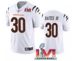 Cincinnati Bengals #30 Jessie Bates III 2022 White Super Bowl LVI Vapor Limited Stitched Jersey