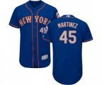 New York Mets #45 Pedro Martinez Royal Gray Alternate Flex Base Authentic Collection Baseball Jersey