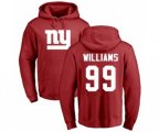 New York Giants #99 Leonard Williams Red Name & Number Logo Pullover Hoodie