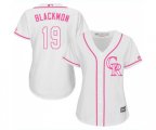 Women's Colorado Rockies #19 Charlie Blackmon Authentic White Fashion Cool Base Baseball Jersey
