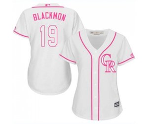 Women\'s Colorado Rockies #19 Charlie Blackmon Authentic White Fashion Cool Base Baseball Jersey